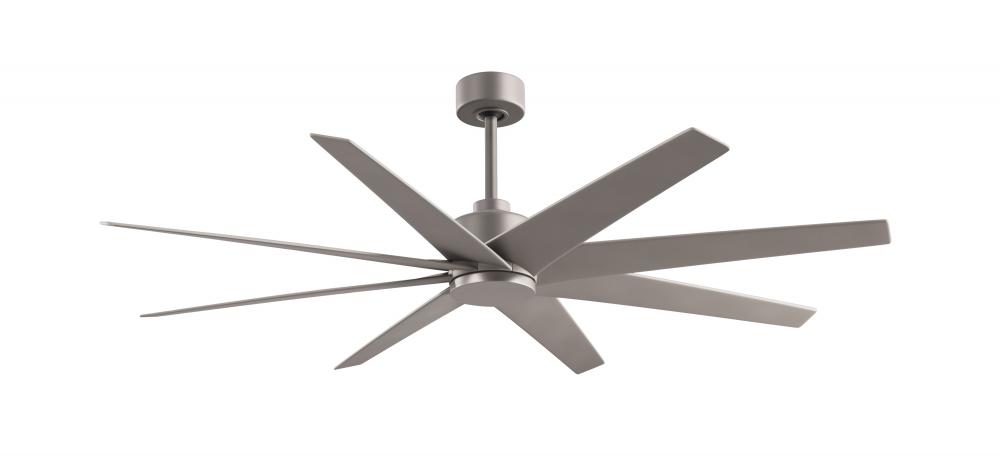 Ariella 8-blade ceiling fan in Brushed Nickel and Brushed Nickel blades