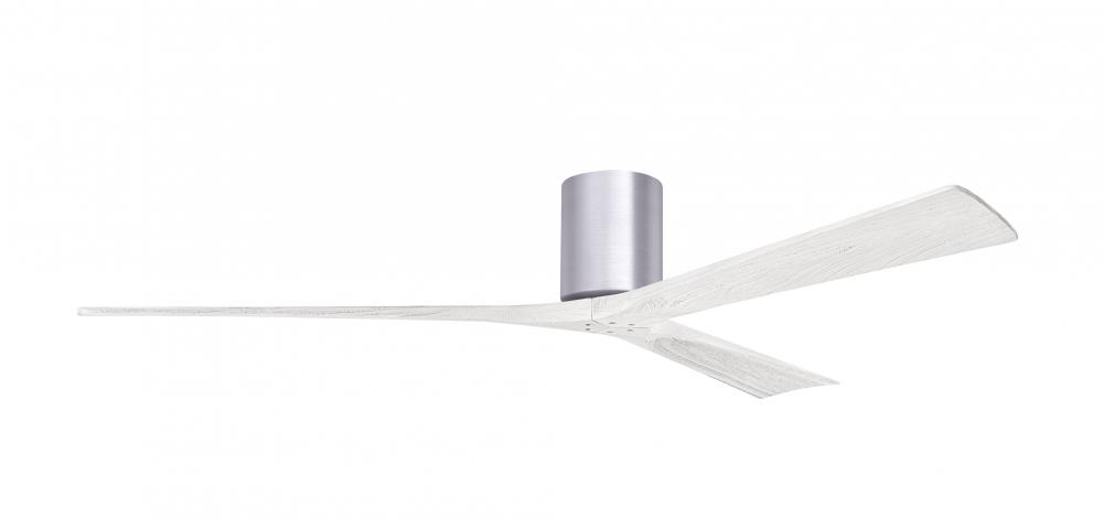 Irene-3H three-blade flush mount paddle fan in Brushed Nickel finish with 72” solid matte white