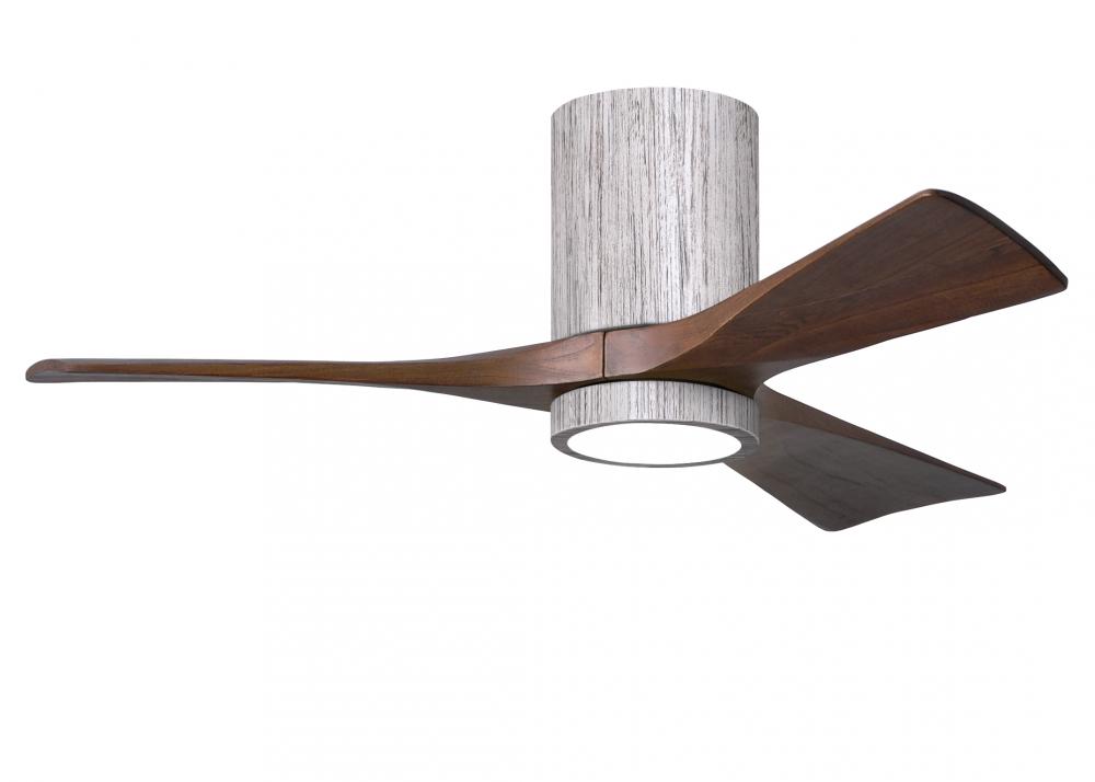 Irene-3HLK three-blade flush mount paddle fan in Barn Wood finish with 42” solid walnut tone bla