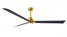 Matthews Fan Company AKLK-BRBR-BK-72 - Alessandra 3-blade transitional ceiling fan in brushed brass finish with matte black blades. Optim