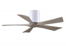 Matthews Fan Company IR5H-WH-GA-42 - Irene-5H three-blade flush mount paddle fan in Matte White finish with 42” Gray Ash  tone blades