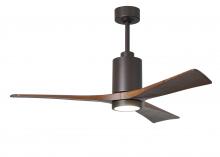 Matthews Fan Company PA3-TB-WA-52 - Patricia-3 three-blade ceiling fan in Textured Bronze finish with 52” solid walnut tone blades a