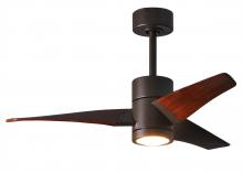 Matthews Fan Company SJ-TB-WN-42 - Super Janet three-blade ceiling fan in Textured Bronze finish with 42” solid walnut tone blades