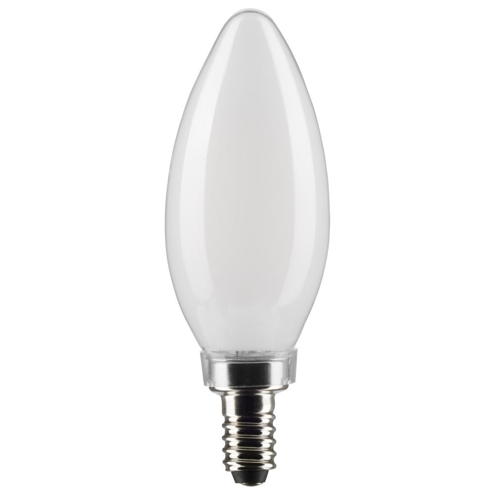 5.5 Watt B11 LED; Frosted; Candelabra Base; 2700K; 500 Lumens; 120 Volt; 2-Pack