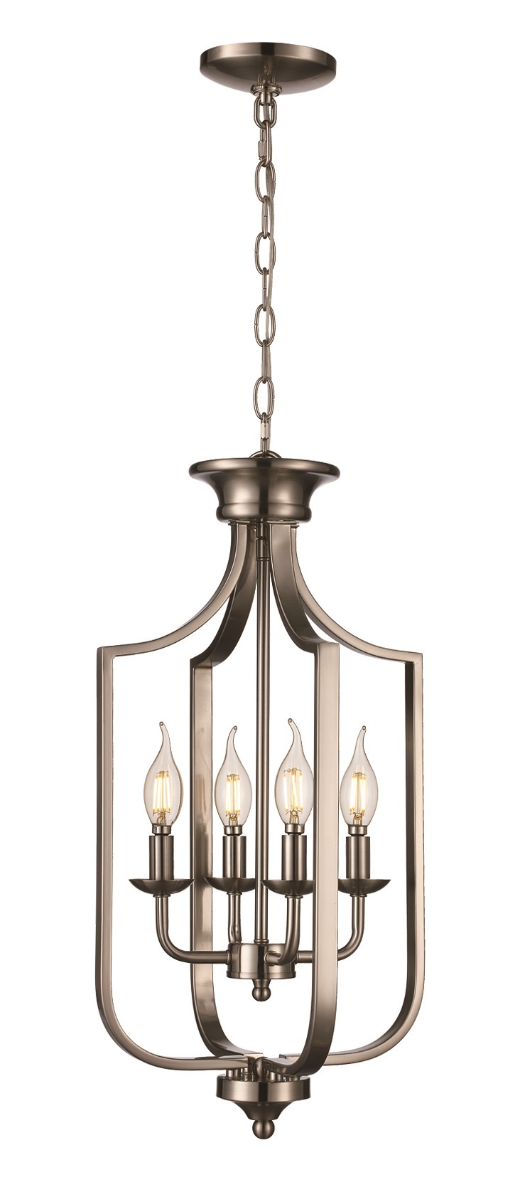 Hillcrest 22-in. High Brushed Nickel 4-Light Cage Chandelier