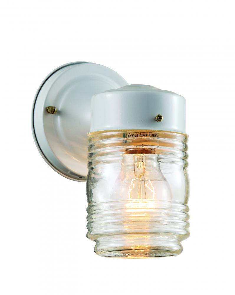 Quinn 1-Light Classic Glass Jar Shade Outdoor Wall Light