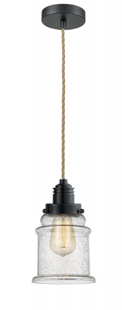 Winchester - 1 Light - 8 inch - Matte Black - Cord hung - Mini Pendant