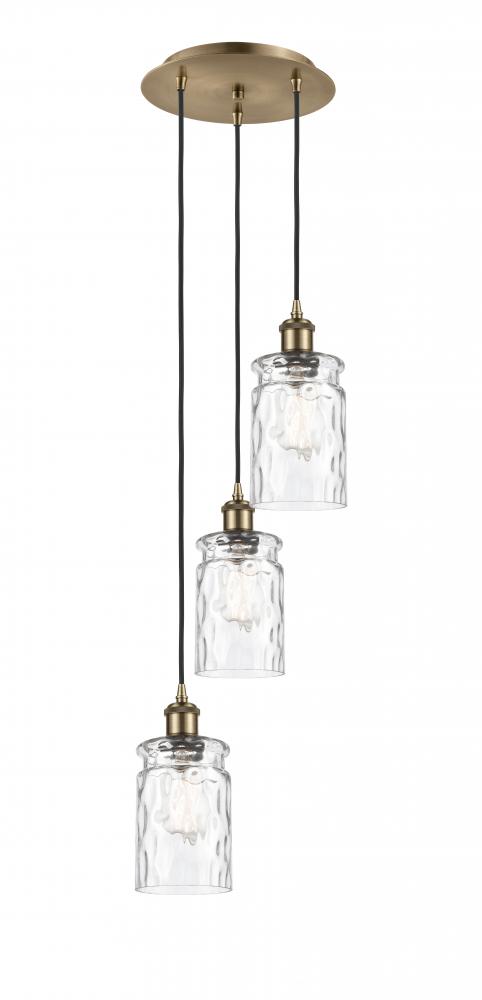 Candor - 3 Light - 11 inch - Antique Brass - Cord Hung - Multi Pendant