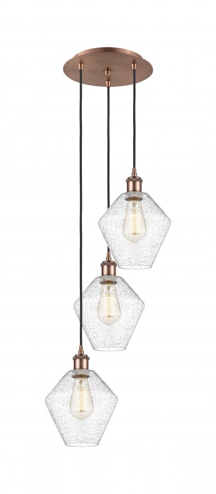 Cindyrella - 3 Light - 15 inch - Antique Copper - Cord Hung - Multi Pendant