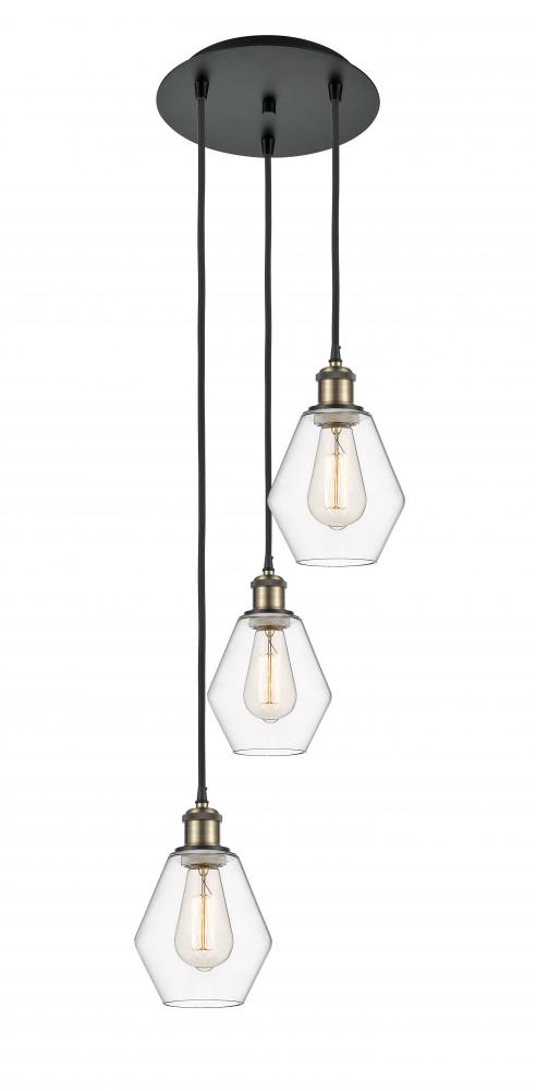 Cindyrella - 3 Light - 13 inch - Black Antique Brass - Cord Hung - Multi Pendant