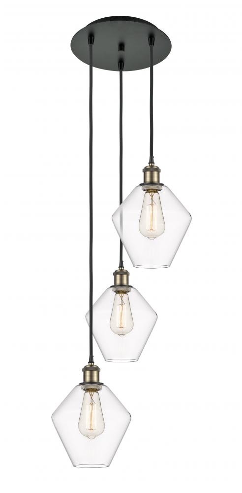 Cindyrella - 3 Light - 15 inch - Black Antique Brass - Cord Hung - Multi Pendant