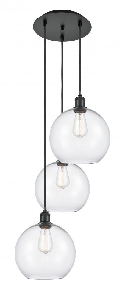 Athens - 3 Light - 17 inch - Matte Black - Cord Hung - Multi Pendant