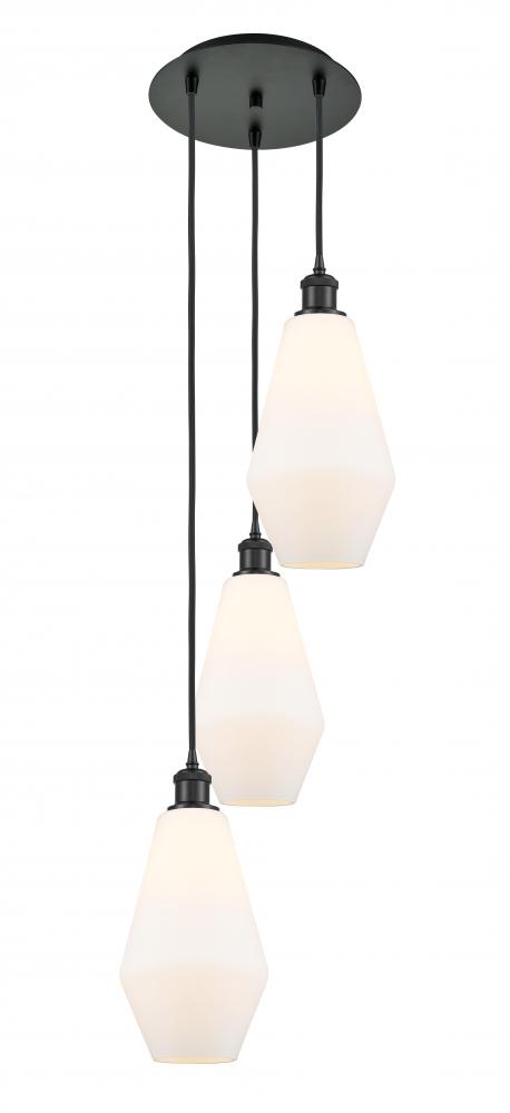 Cindyrella - 3 Light - 14 inch - Matte Black - Cord Hung - Multi Pendant