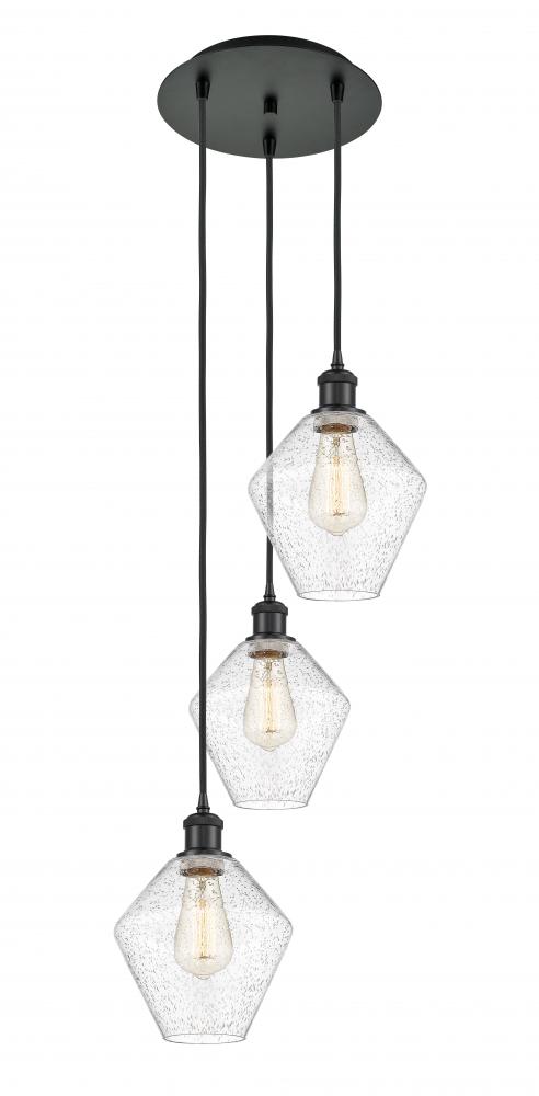 Cindyrella - 3 Light - 15 inch - Matte Black - Cord Hung - Multi Pendant