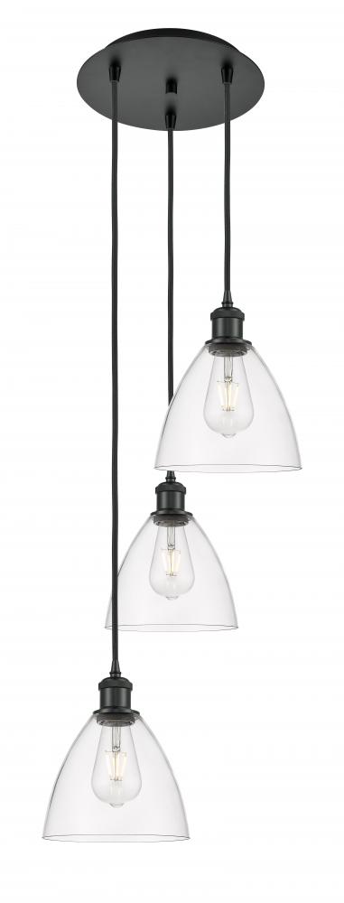 Bristol - 3 Light - 14 inch - Matte Black - Cord Hung - Multi Pendant