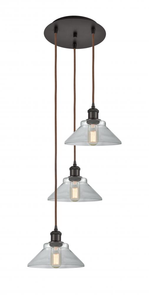 Orwell - 3 Light - 15 inch - Oil Rubbed Bronze - Cord Hung - Multi Pendant