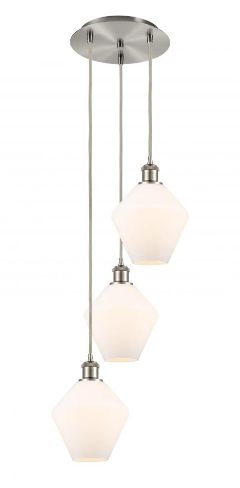 Cindyrella - 3 Light - 15 inch - Brushed Satin Nickel - Cord Hung - Multi Pendant