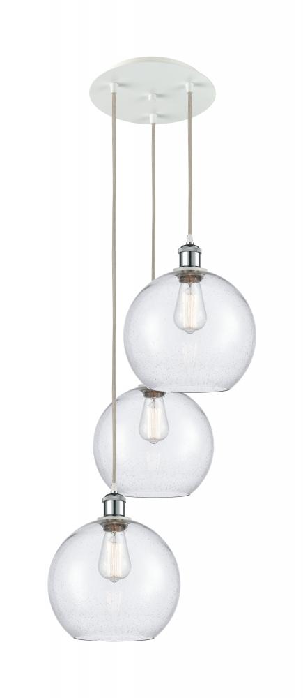 Athens - 3 Light - 17 inch - White Polished Chrome - Cord Hung - Multi Pendant