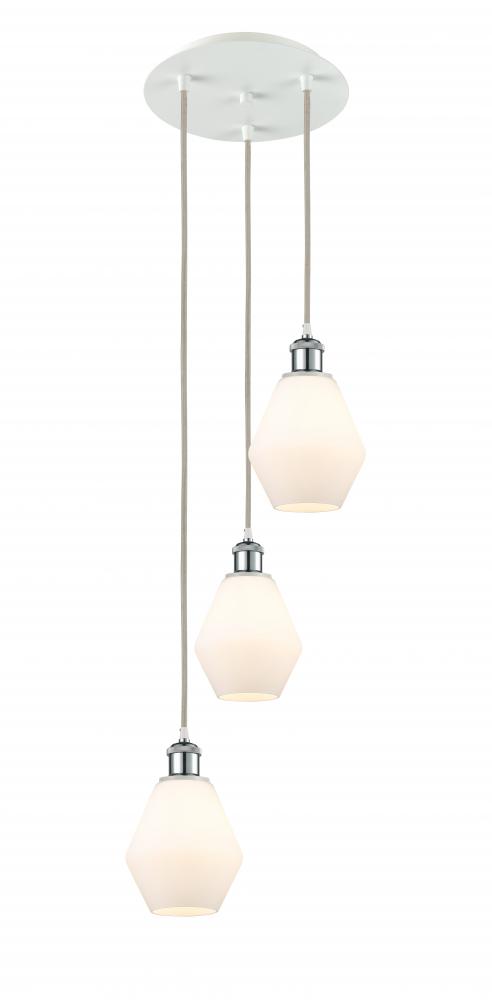 Cindyrella - 3 Light - 13 inch - White Polished Chrome - Cord Hung - Multi Pendant