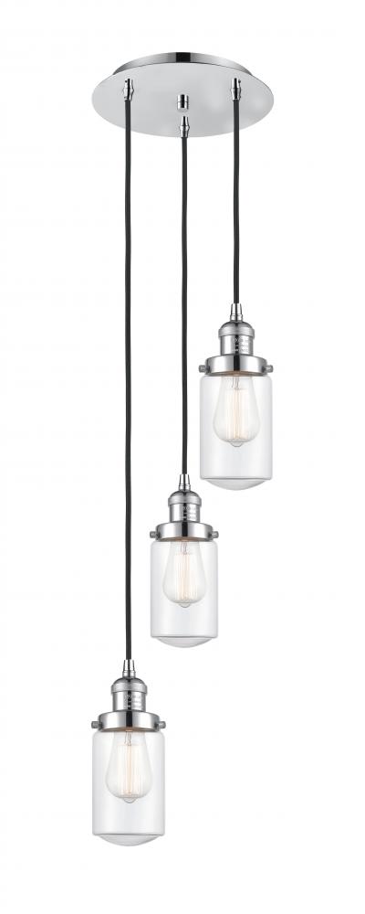 Dover - 3 Light - 11 inch - Polished Chrome - Cord hung - Multi Pendant