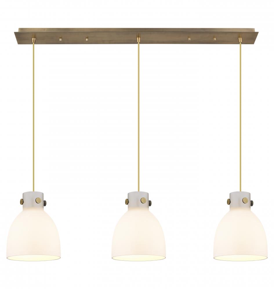 Newton Bell - 3 Light - 40 inch - Brushed Brass - Linear Pendant