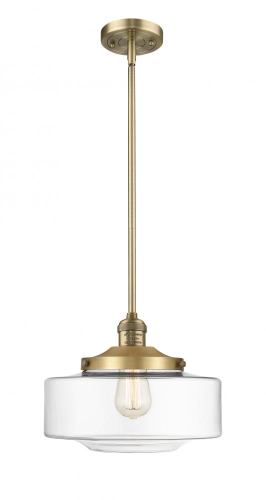 Bridgeton - 1 Light - 12 inch - Brushed Brass - Stem Hung - Mini Pendant