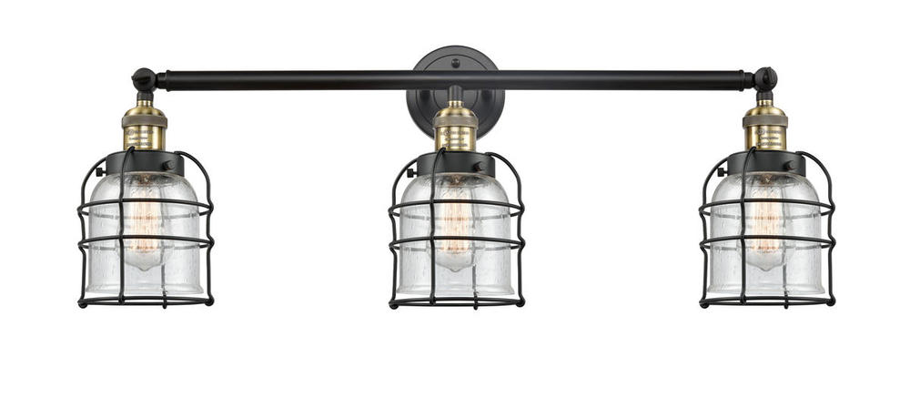 Bell Cage - 3 Light - 31 inch - Black Antique Brass - Bath Vanity Light