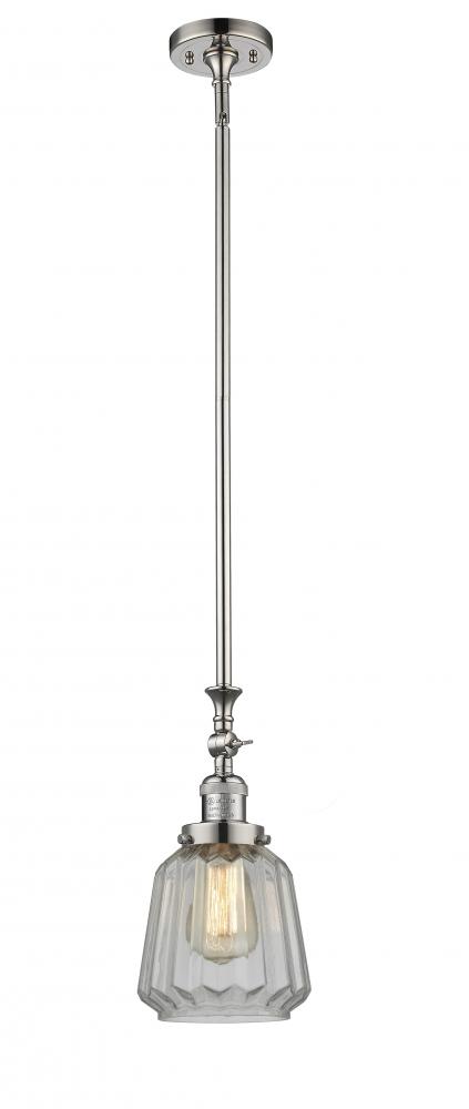 Chatham - 1 Light - 7 inch - Polished Nickel - Stem Hung - Mini Pendant