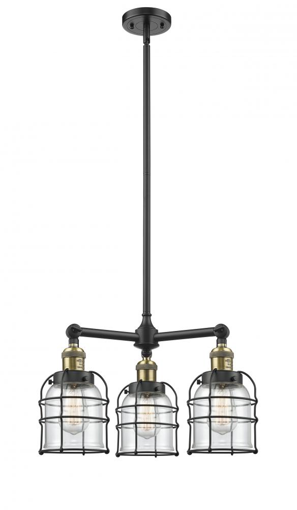 Bell Cage - 3 Light - 19 inch - Black Antique Brass - Stem Hung - Chandelier