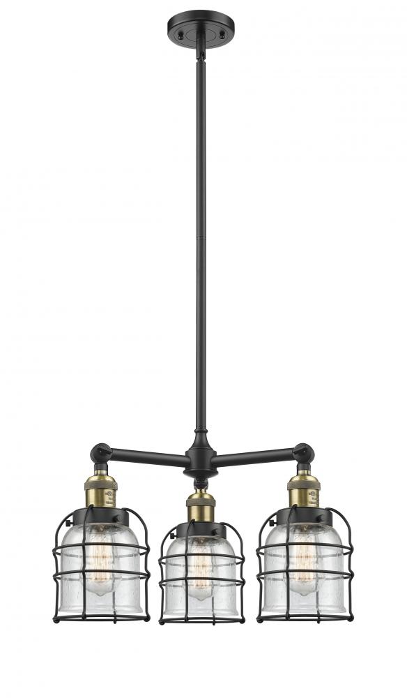 Bell Cage - 3 Light - 19 inch - Black Antique Brass - Stem Hung - Chandelier