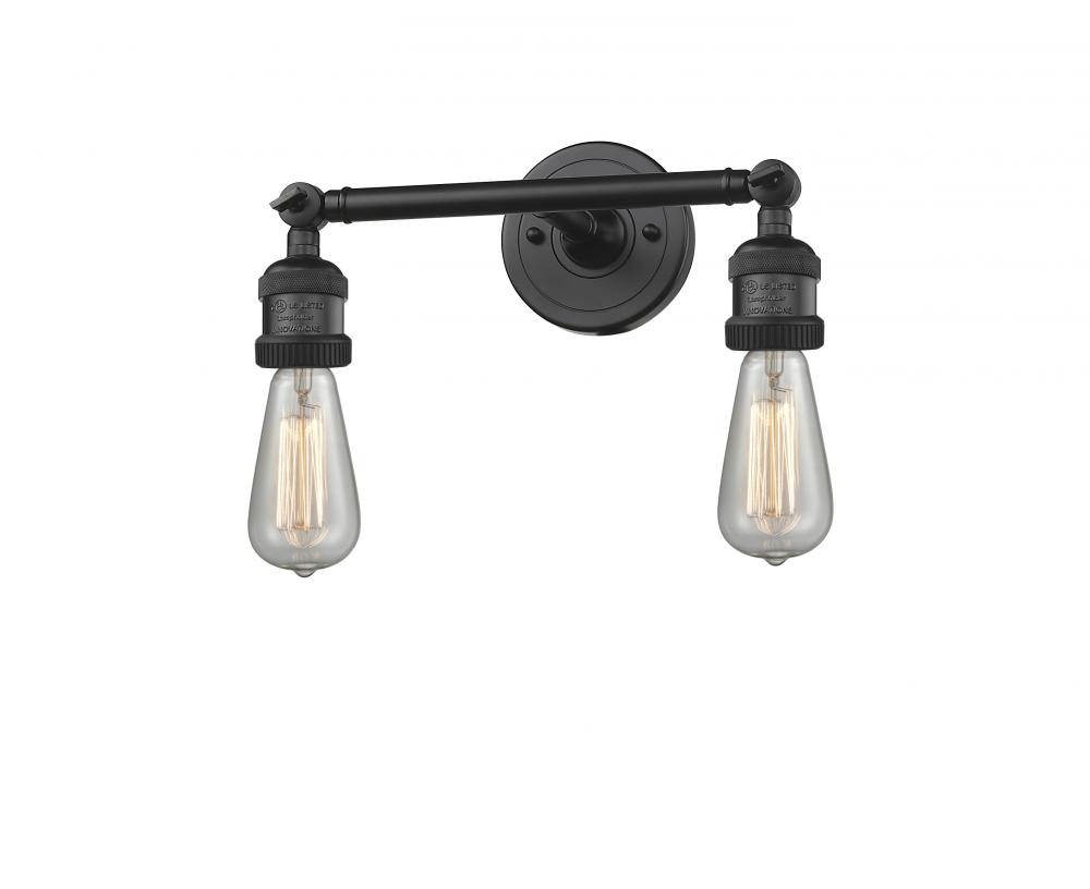 Bare Bulb - 2 Light - 11 inch - Matte Black - Bath Vanity Light