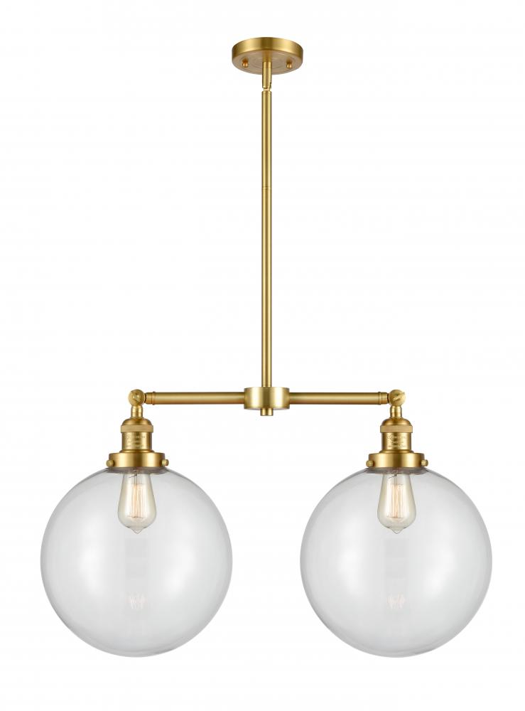 Beacon - 2 Light - 27 inch - Satin Gold - Stem Hung - Island Light