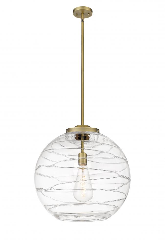 Athens Deco Swirl - 1 Light - 18 inch - Brushed Brass - Stem Hung - Pendant