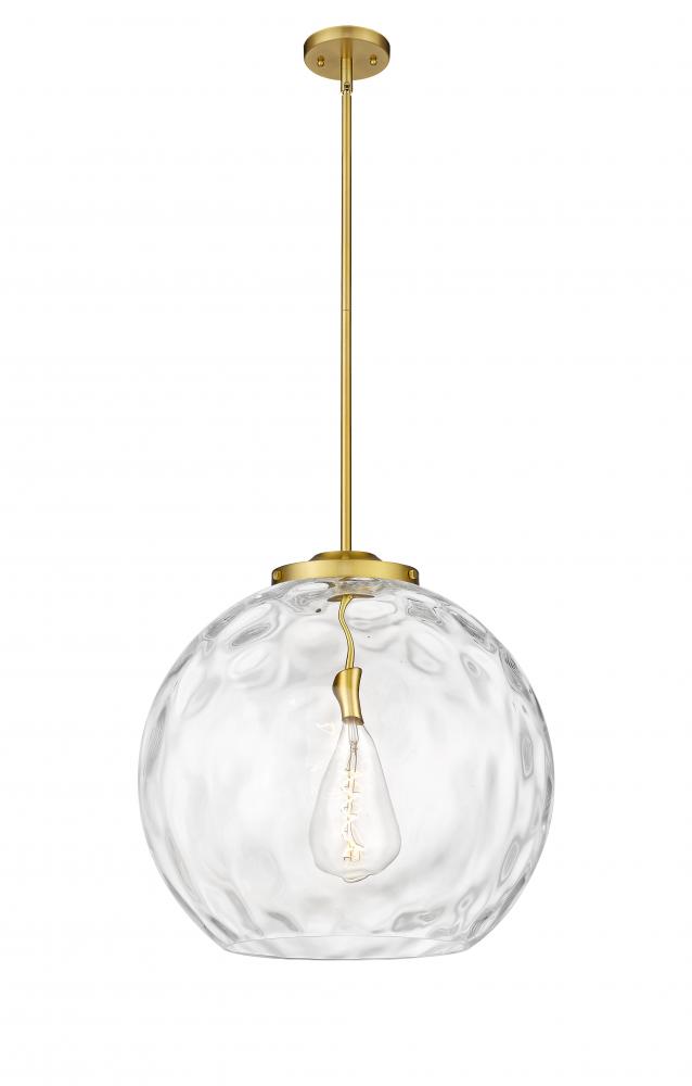 Athens Water Glass - 1 Light - 18 inch - Satin Gold - Stem Hung - Pendant