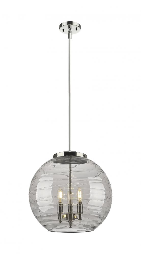 Athens Deco Swirl - 3 Light - 16 inch - Polished Nickel - Cord hung - Pendant