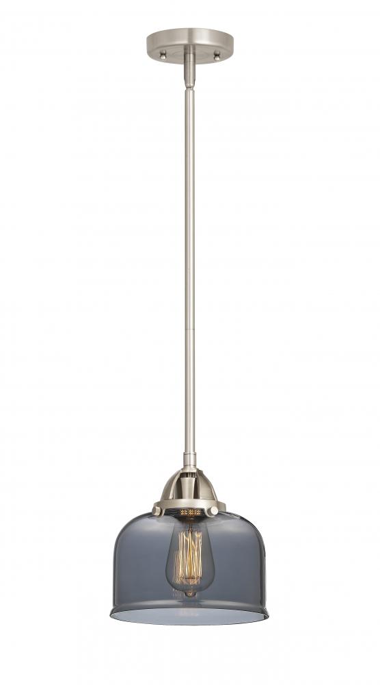 Bell - 1 Light - 8 inch - Brushed Satin Nickel - Cord hung - Mini Pendant