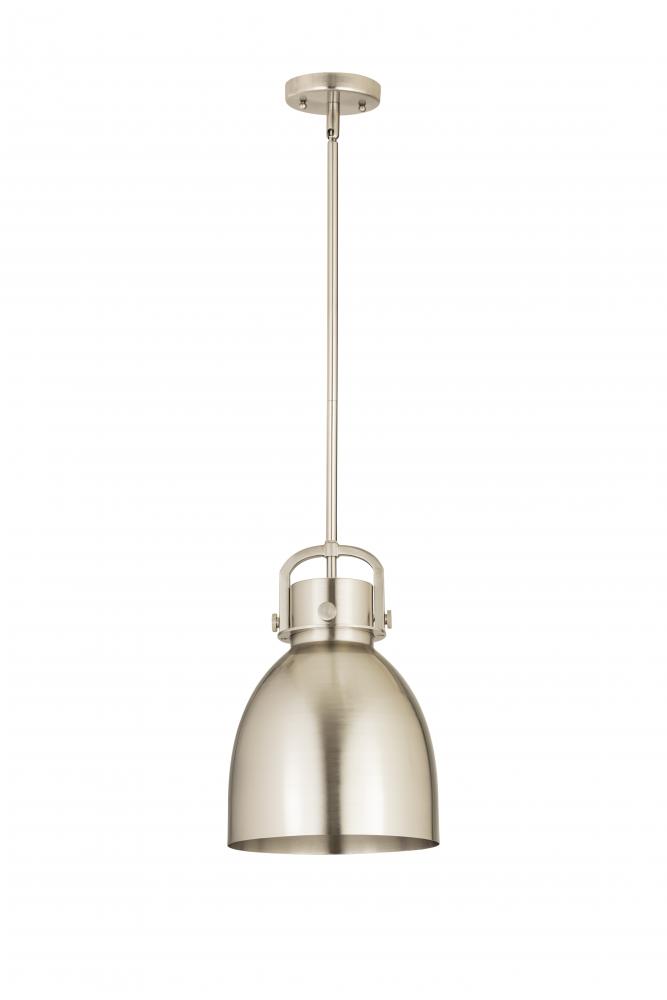 Newton Bell - 1 Light - 10 inch - Satin Nickel - Mini Pendant