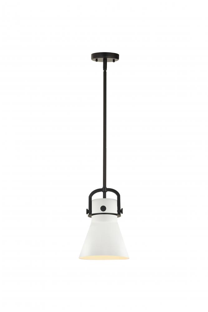 Newton Cone - 1 Light - 8 inch - Satin Nickel - Mini Pendant