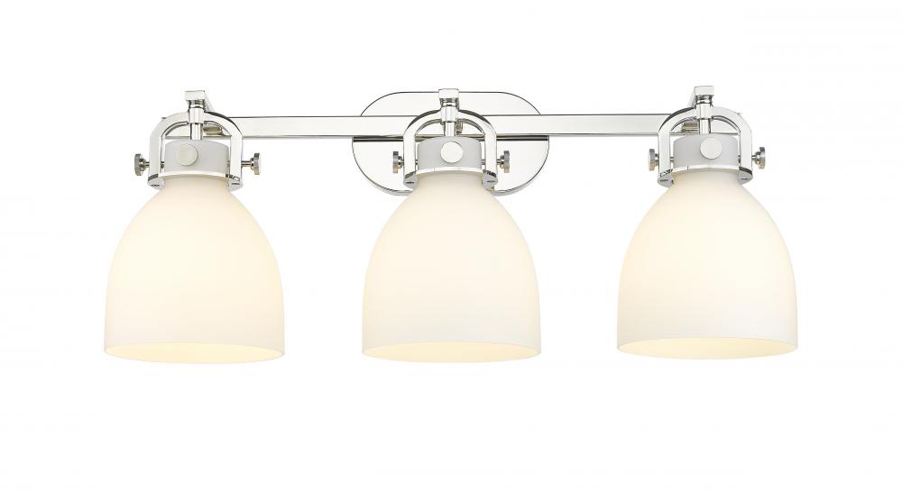 Newton Bell - 3 Light - 27 inch - Polished Nickel - Bath Vanity Light