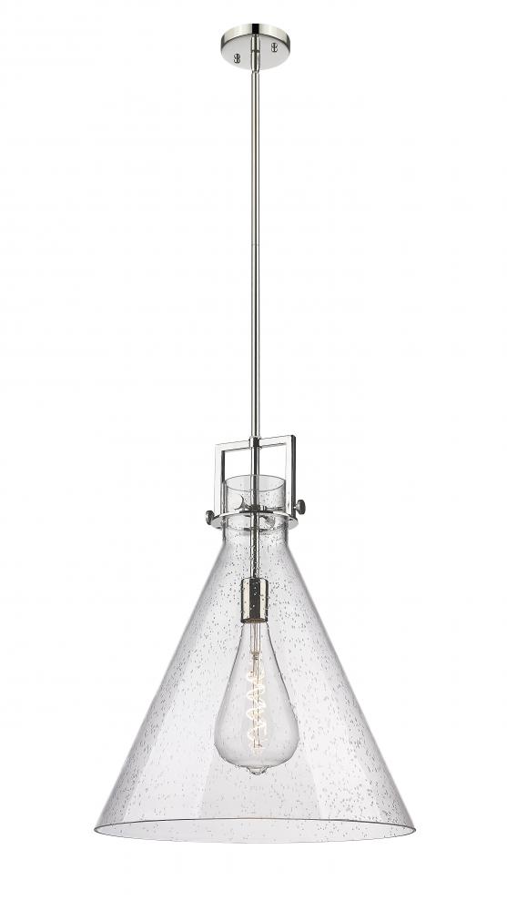 Newton Cone - 1 Light - 18 inch - Polished Nickel - Cord hung - Pendant