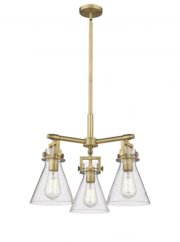 Newton Cone - 3 Light - 21 inch - Brushed Brass - Pendant