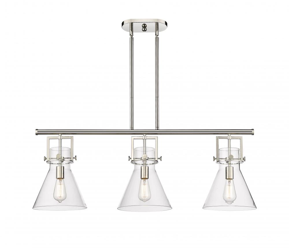 Newton Cone - 3 Light - 42 inch - Polished Nickel - Island Light