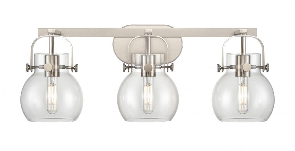 Pilaster II Sphere - 3 Light - 27 inch - Satin Nickel - Bath Vanity Light