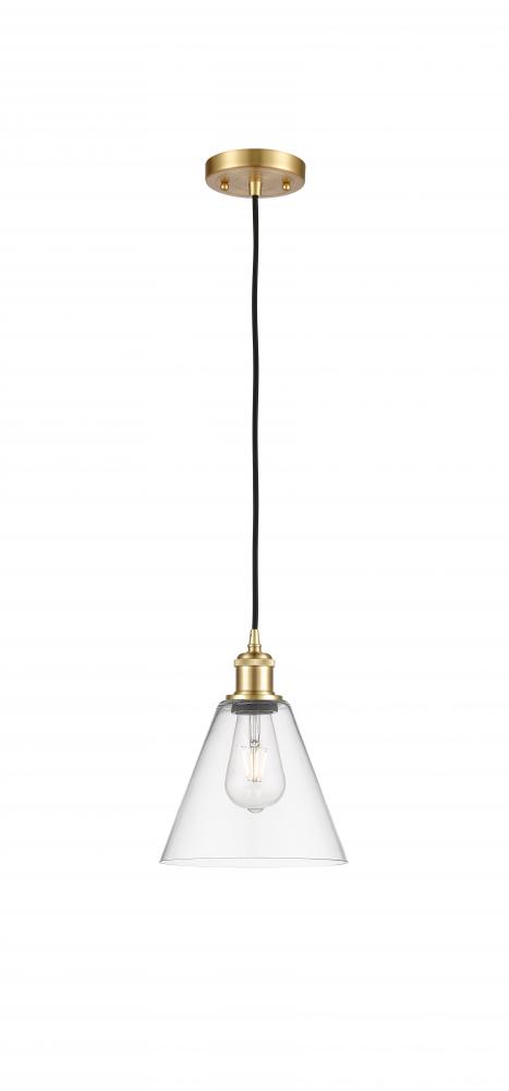 Berkshire - 1 Light - 8 inch - Satin Gold - Cord hung - Mini Pendant