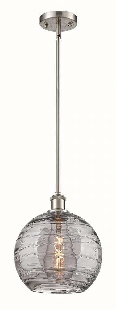 Athens Deco Swirl - 1 Light - 10 inch - Brushed Satin Nickel - Mini Pendant