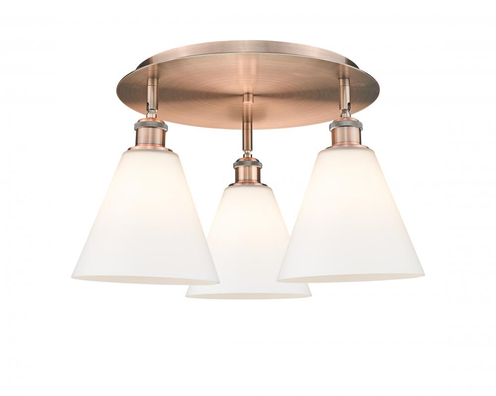 Berkshire - 3 Light - 20 inch - Antique Copper - Flush Mount