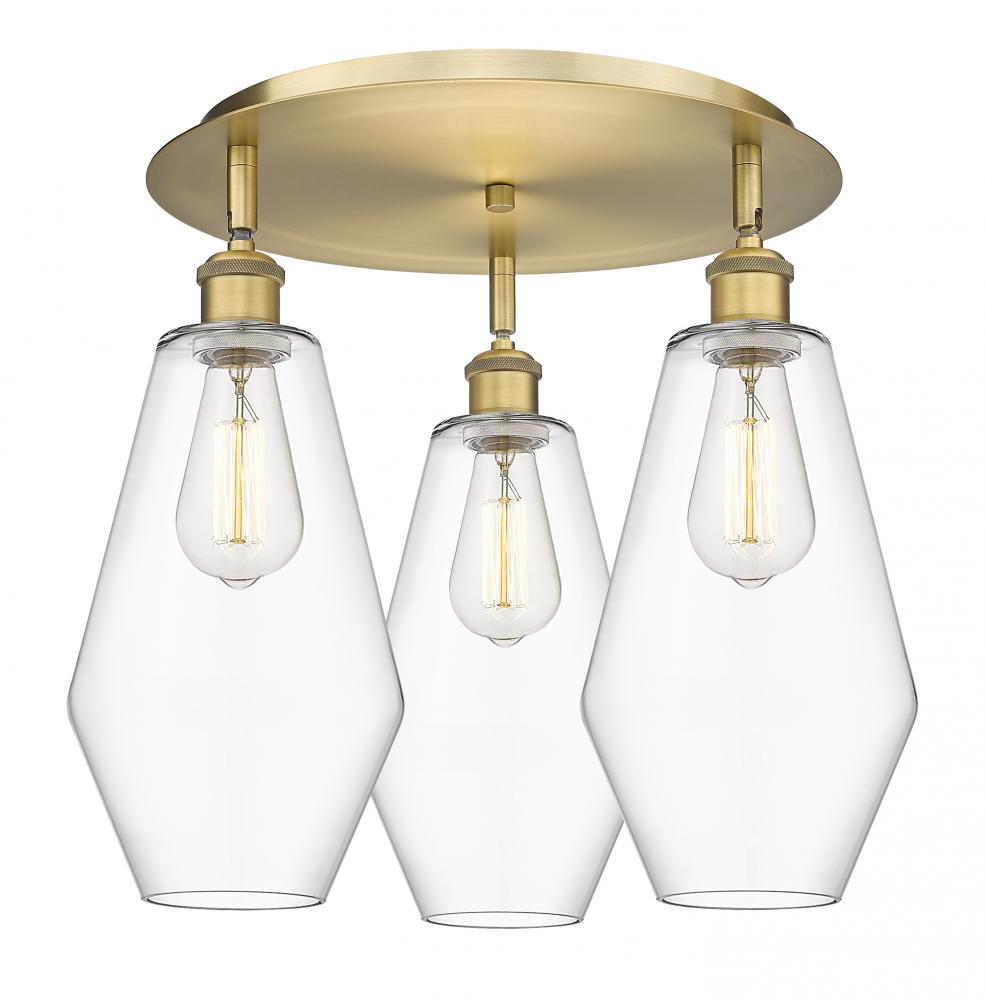 Cindyrella - 3 Light - 19 inch - Brushed Brass - Flush Mount