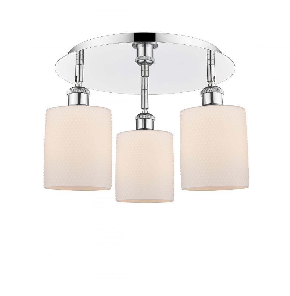 Cobbleskill - 3 Light - 17 inch - Polished Chrome - Flush Mount