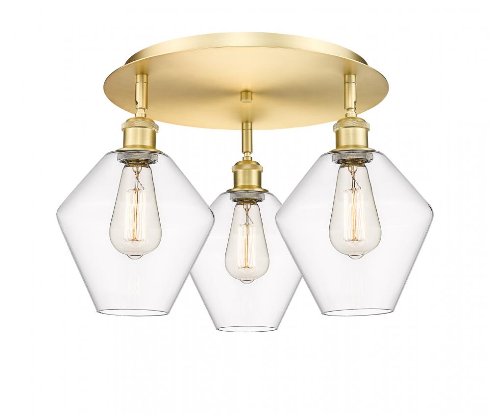 Cindyrella - 3 Light - 20 inch - Satin Gold - Flush Mount