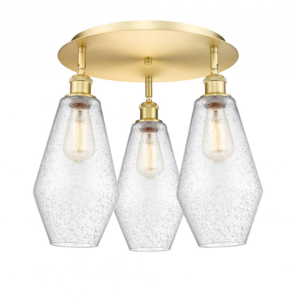 Cindyrella - 3 Light - 19 inch - Satin Gold - Flush Mount